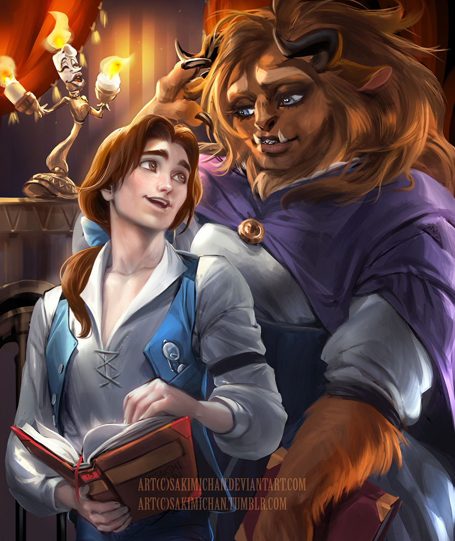 Male version of Belle and Female Version of the Beast